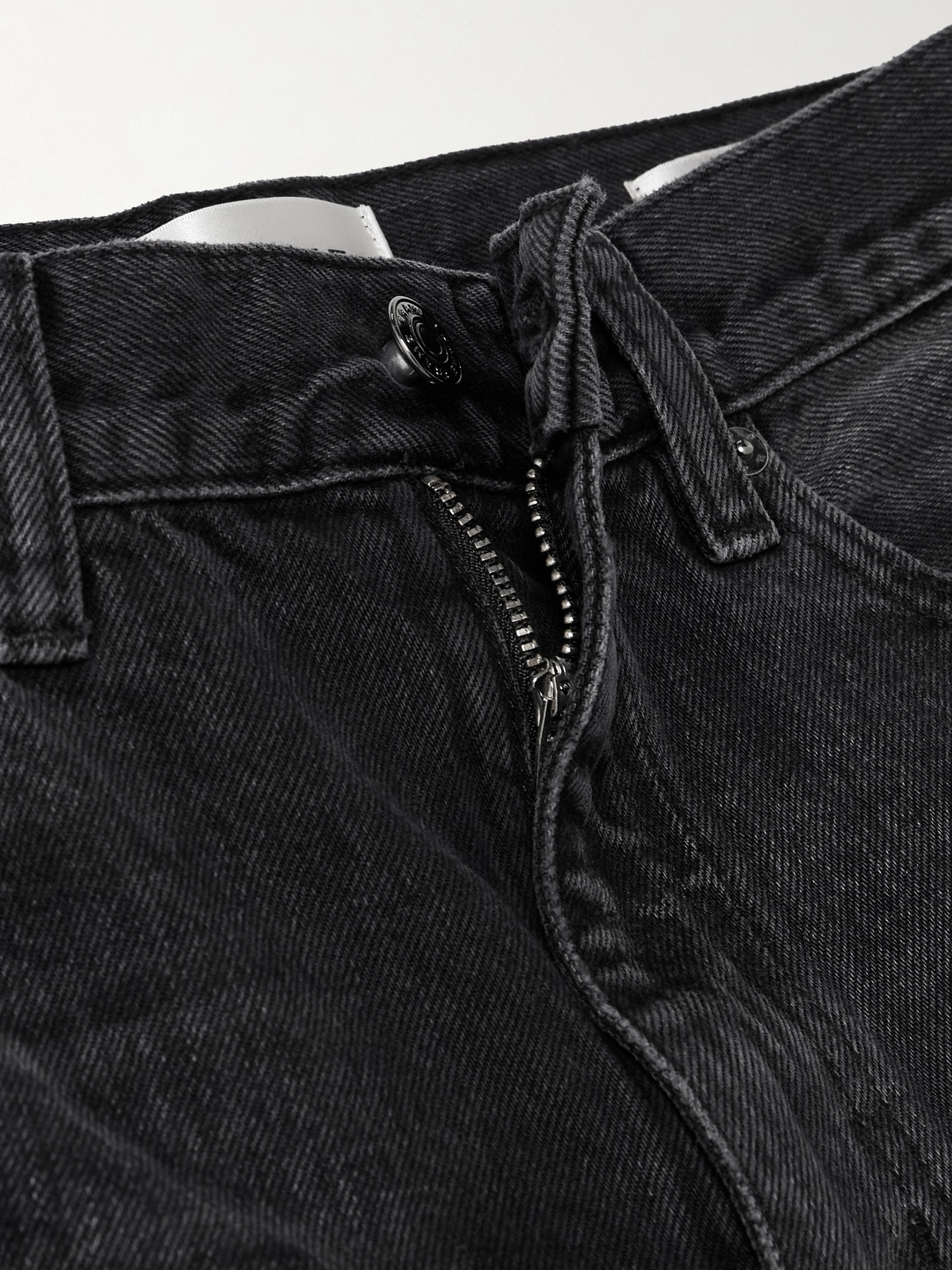 The Bubble Cropped Frayed High-Rise Barrel-Leg Jeans