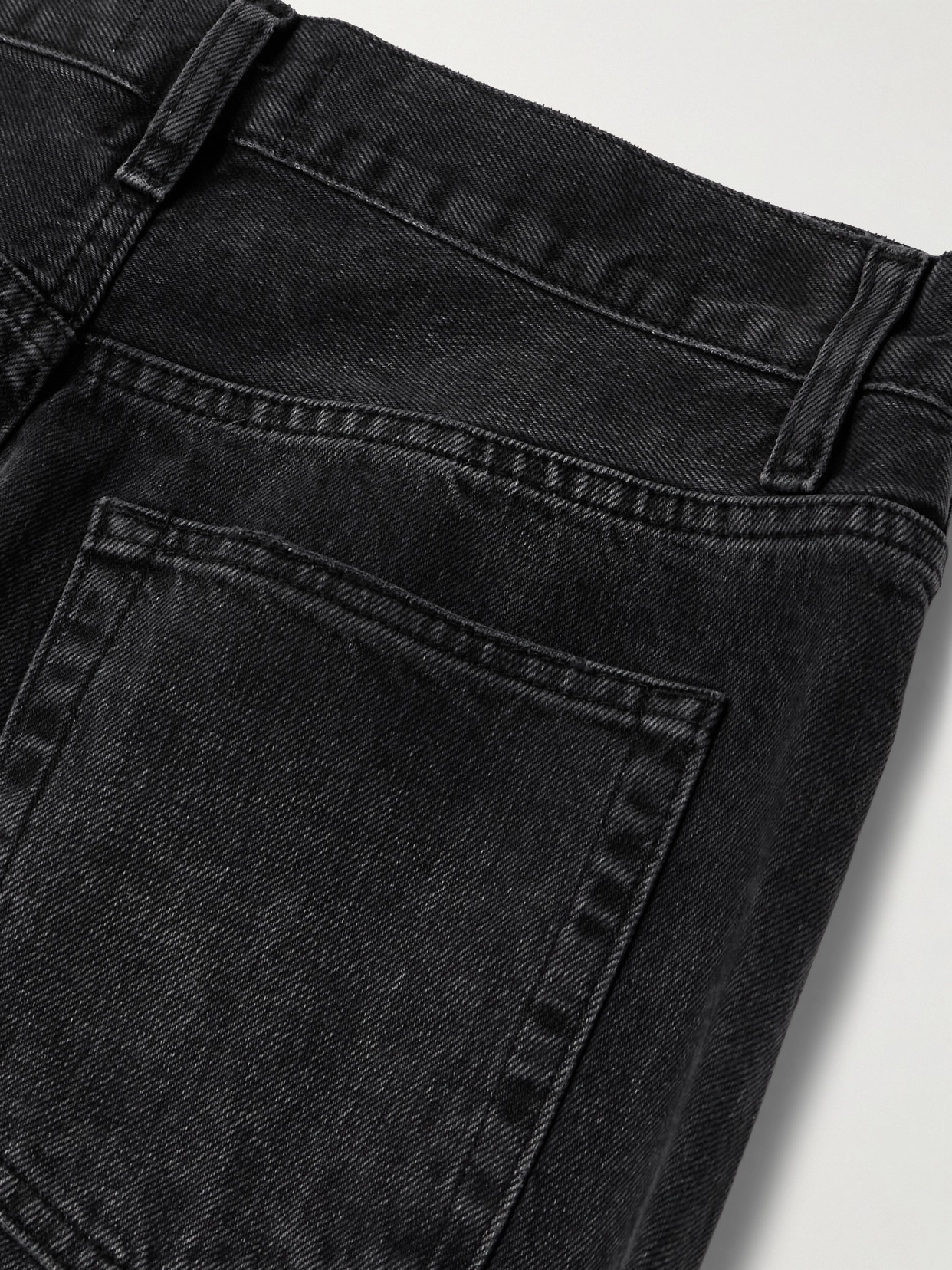 The Bubble Cropped Frayed High-Rise Barrel-Leg Jeans