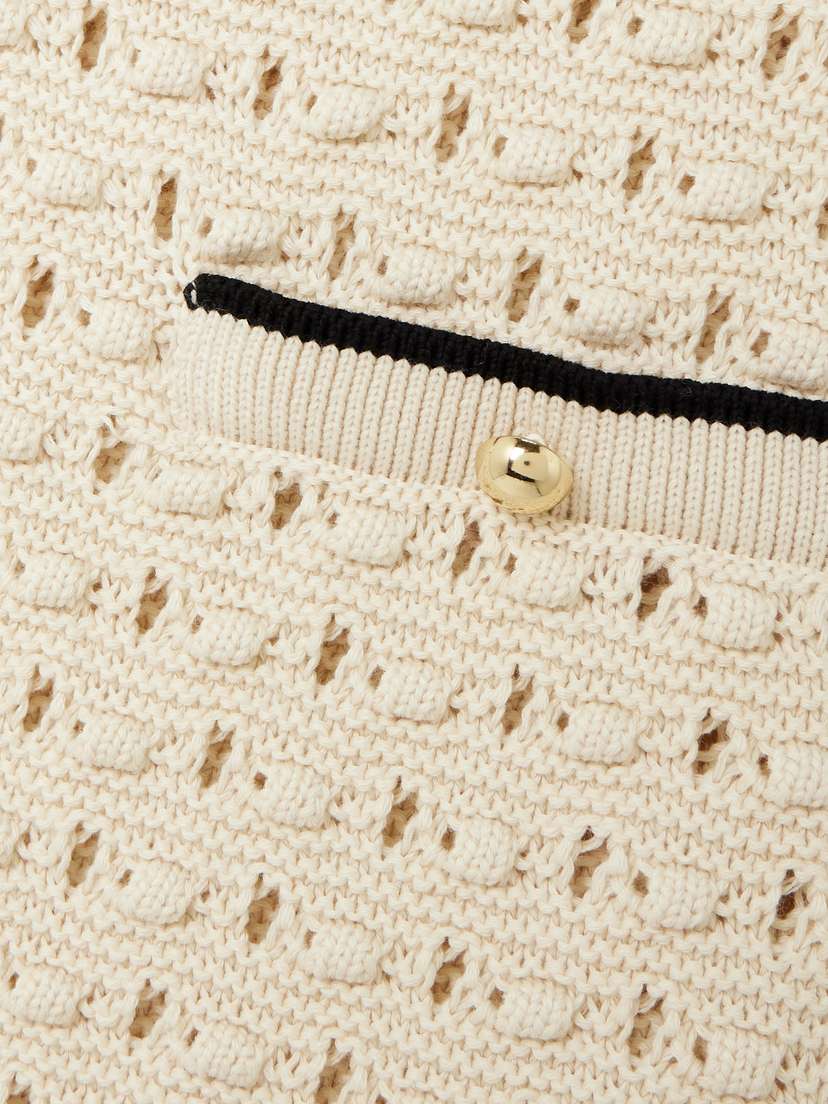 The Bauble Piped Open-knit Cotton Mini Dress - x small | Image | 3