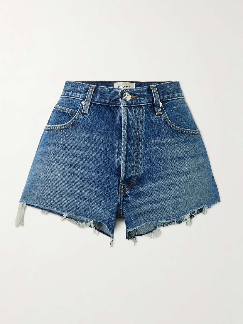 The Hang Distressed Denim Shorts | Image | 0