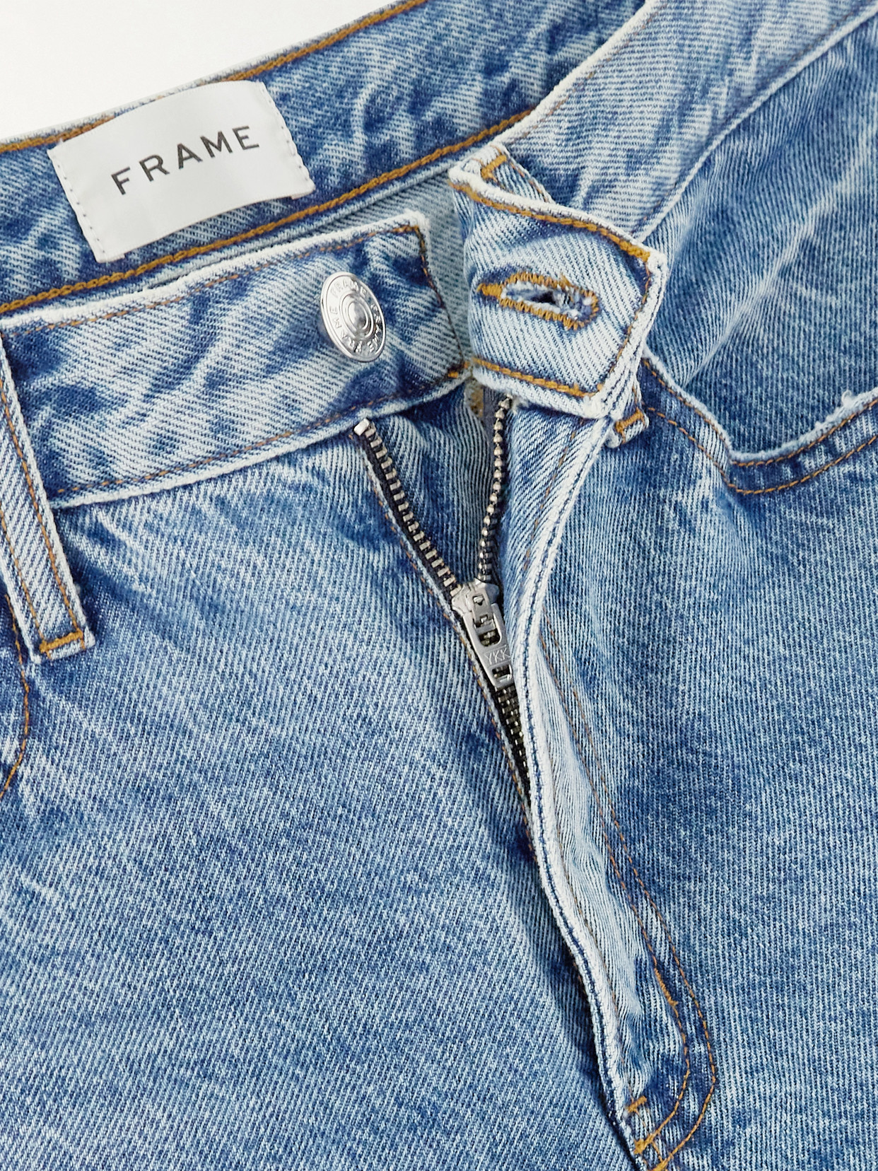 Shop Frame The Hang High-rise Straight-leg Jeans