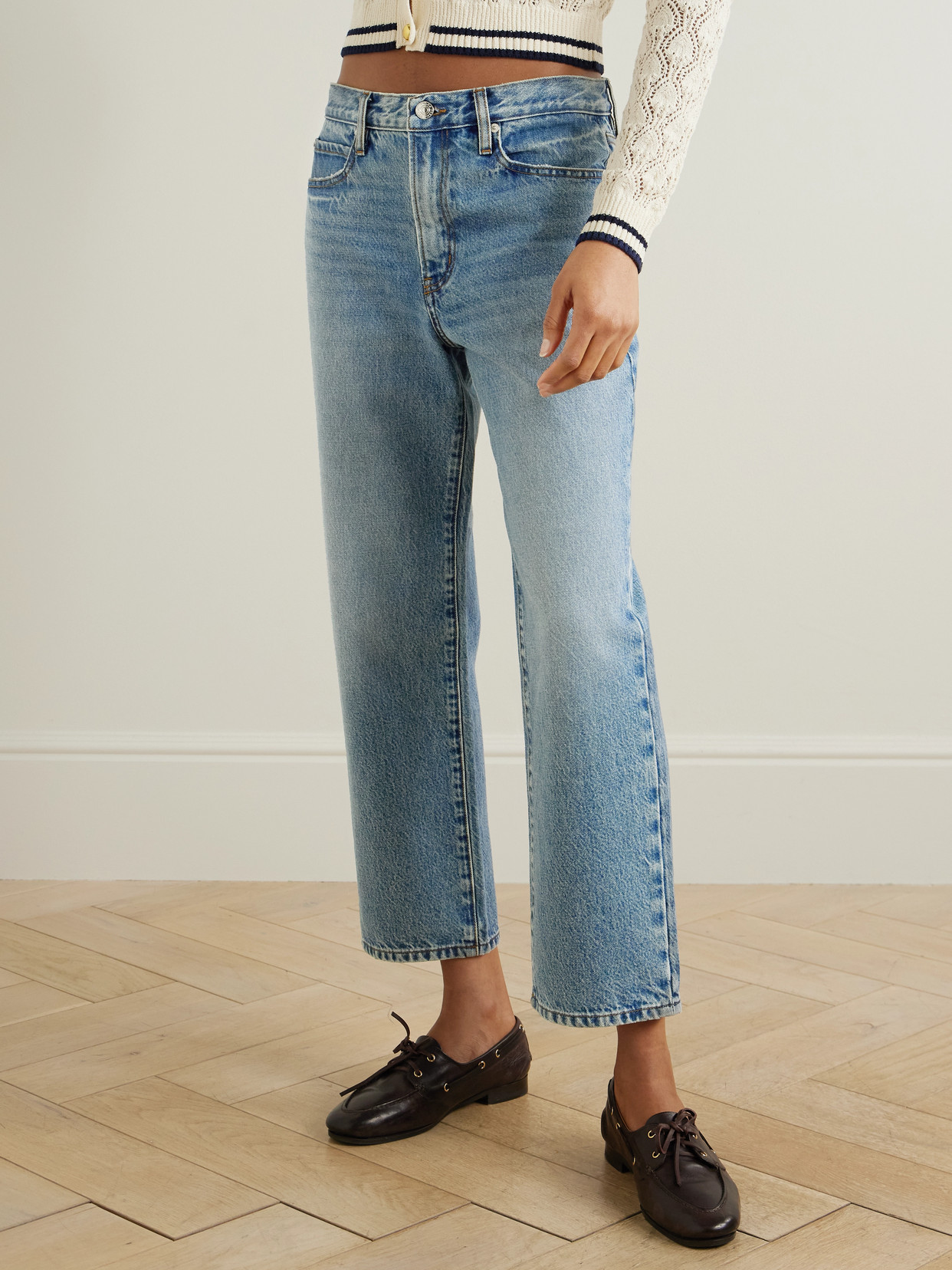 FRAME THE HANG HIGH-RISE STRAIGHT-LEG JEANS 