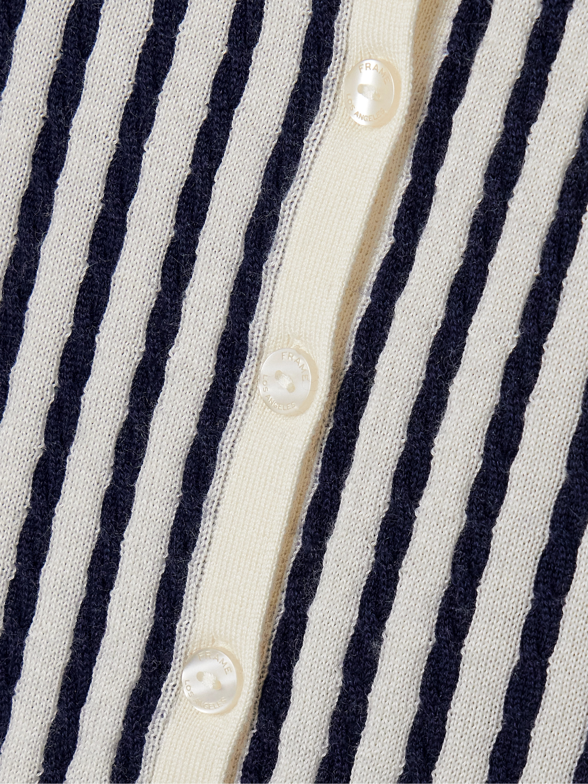 FRAME Cable-knit cashmere and silk-blend cardigan
