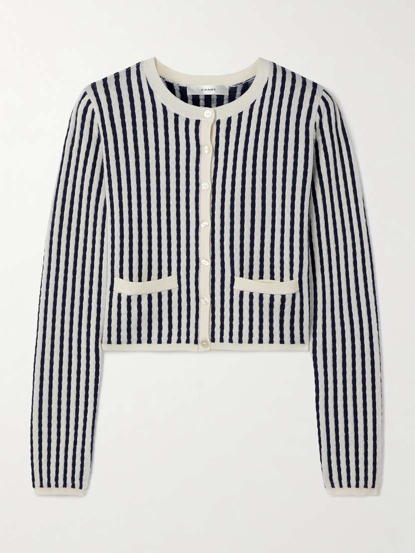 Frame Cable-knit Cashmere And Silk-blend Cardigan