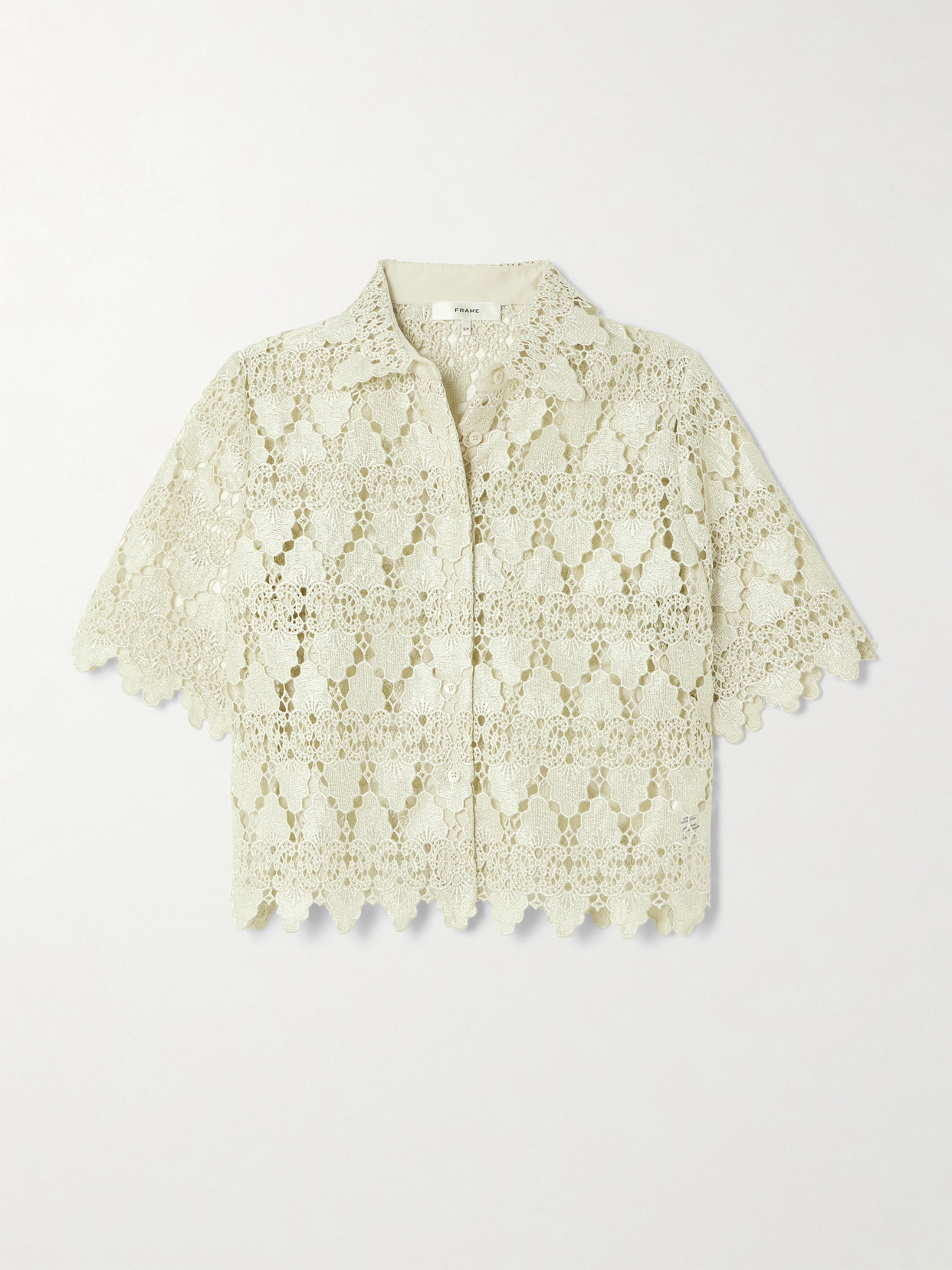 FRAME - Scalloped Lace Shirt - Mint