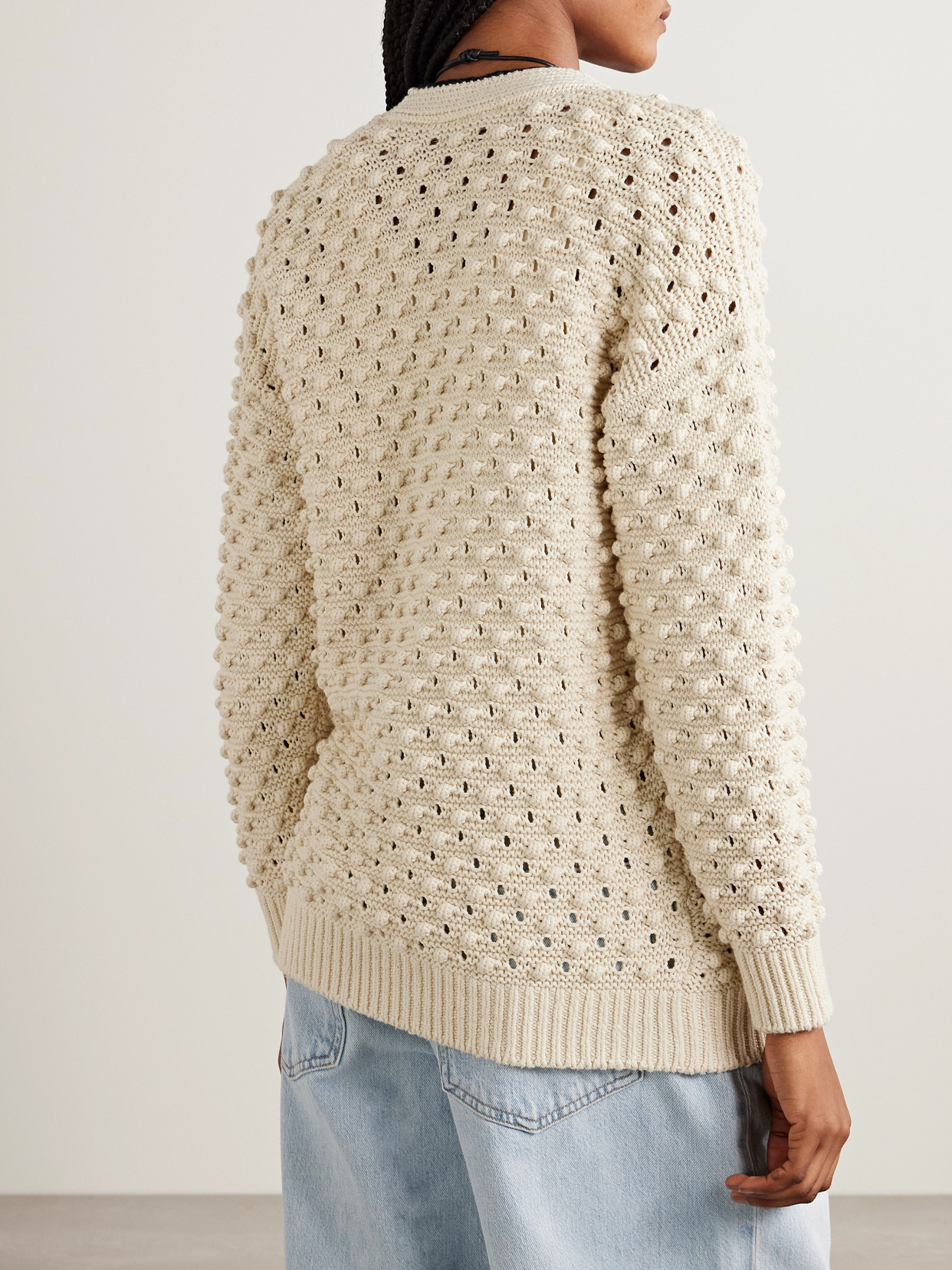 FRAME THE BAUBLE TEXTURED-KNIT COTTON CARDIGAN