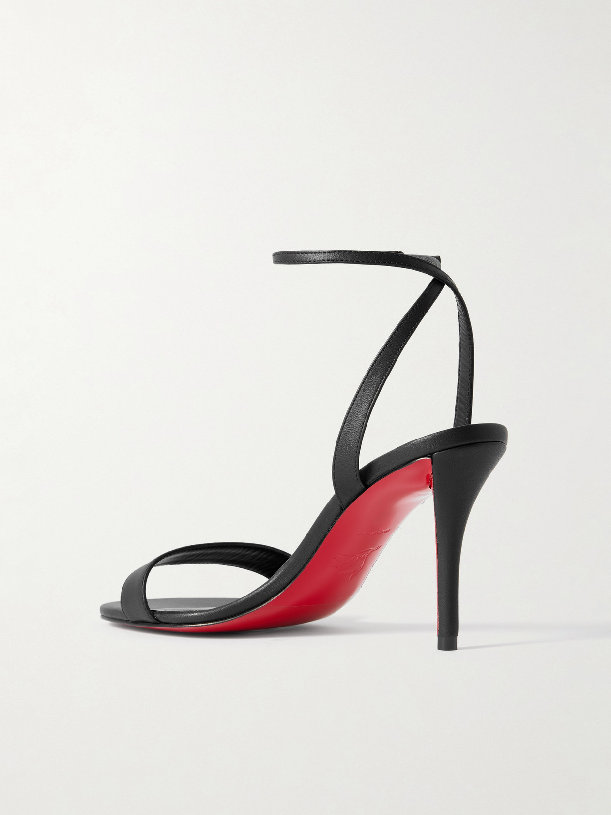 Christian Louboutin Miss Z Leather Red Sole Ankle-strap Sandals In Black