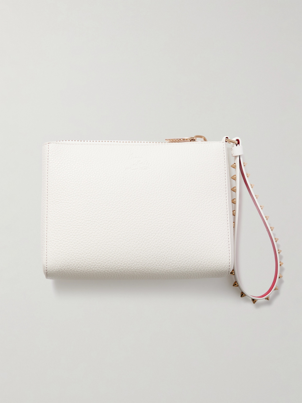 Christian Louboutin Cabata Studded Textured-leather Clutch