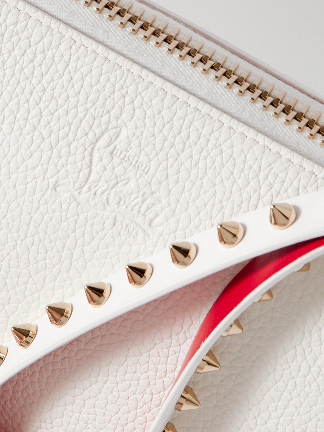 Christian Louboutin Cabata Studded Textured-leather Clutch