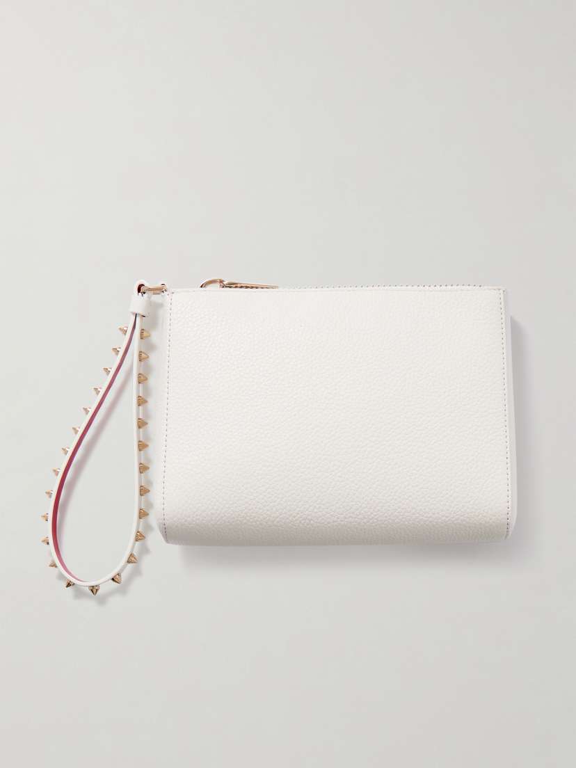 Christian Louboutin Cabata Studded Textured-leather Clutch