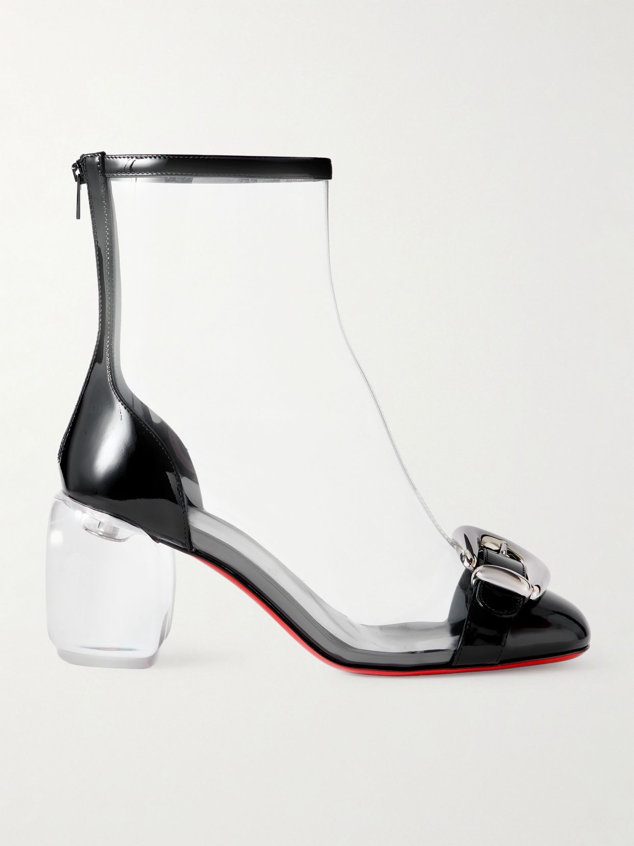 Minny Bubble patent leather-trimmed PVC ankle boots