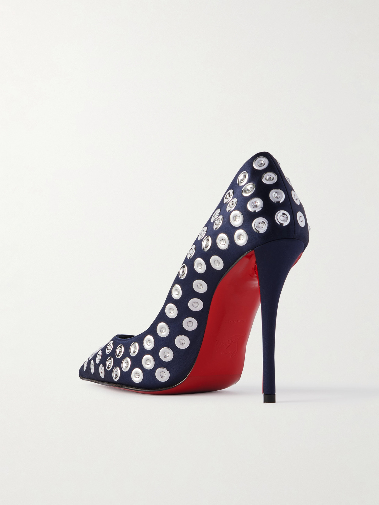 Christian Louboutin Miss Z Boum Boum Mirror 100 Satin Pump In Blue