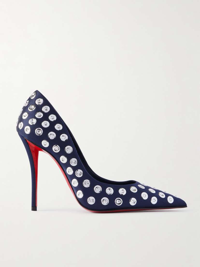 Christian Louboutin Miss Z Boum Boum 100 Embellished Satin-crepe Pumps