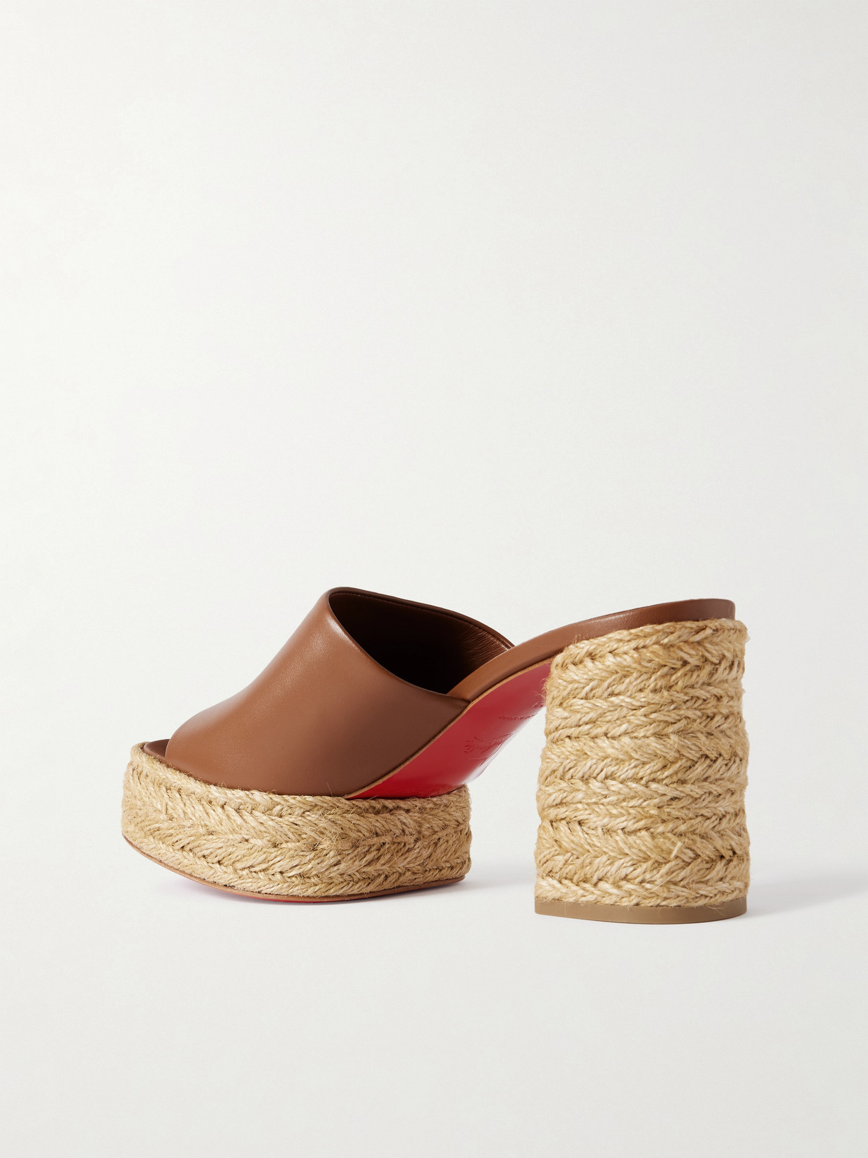 Christian Louboutin Calakala 85 Leather Espadrille Platform Mules