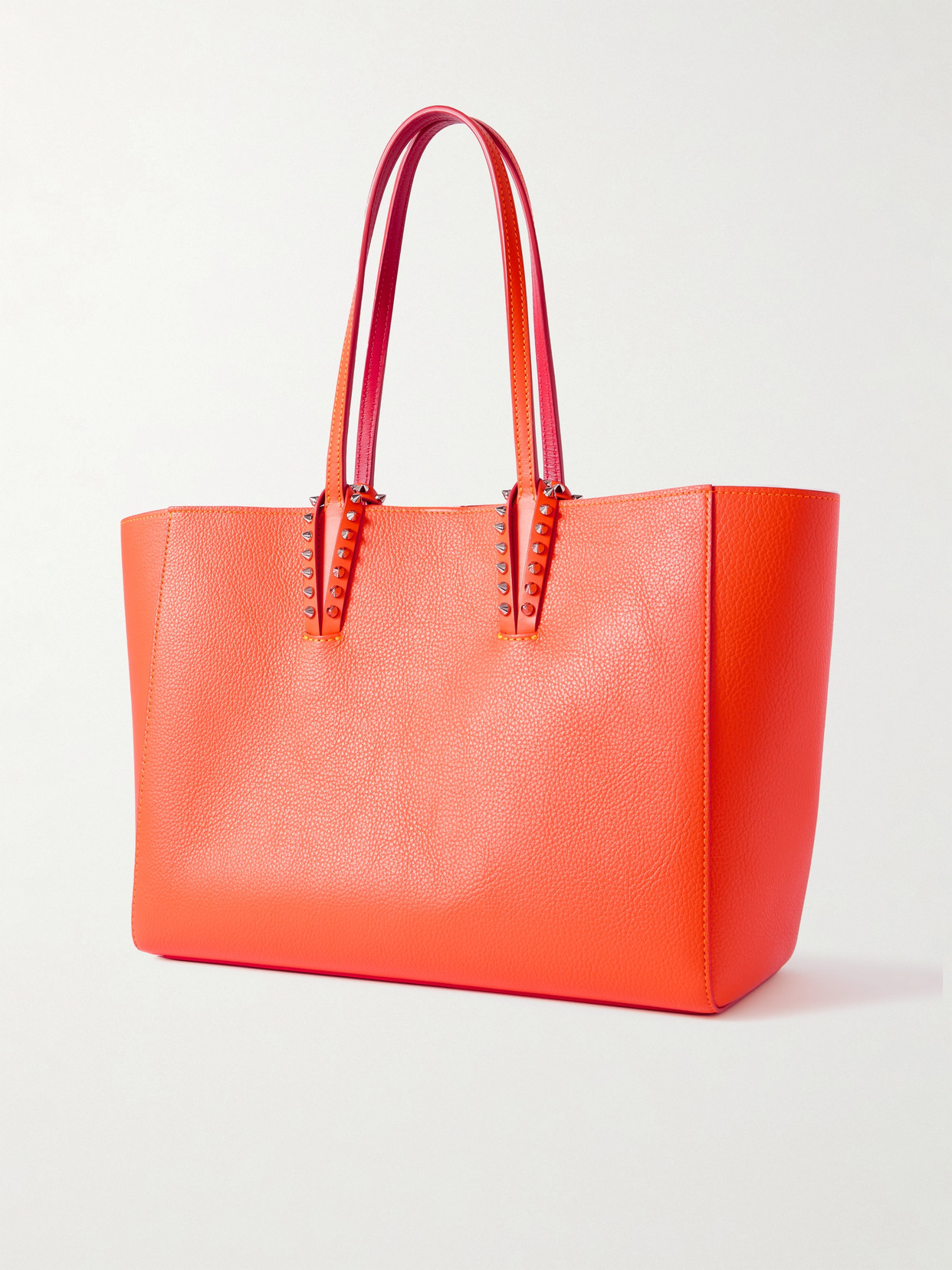 Christian Louboutin Cabata Small Spiked Textured-leather Tote