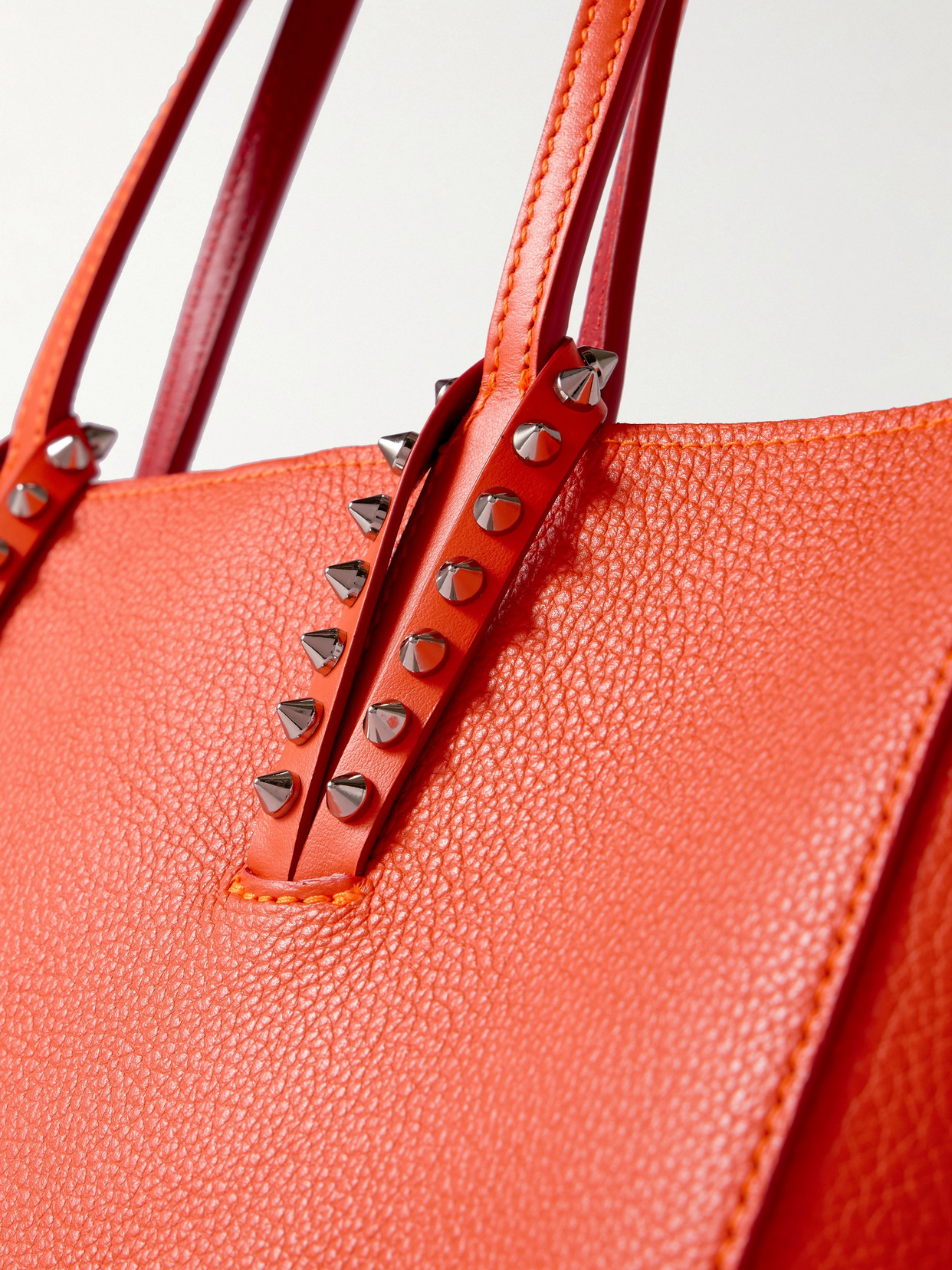 Christian Louboutin Cabata Small Spiked Textured-leather Tote