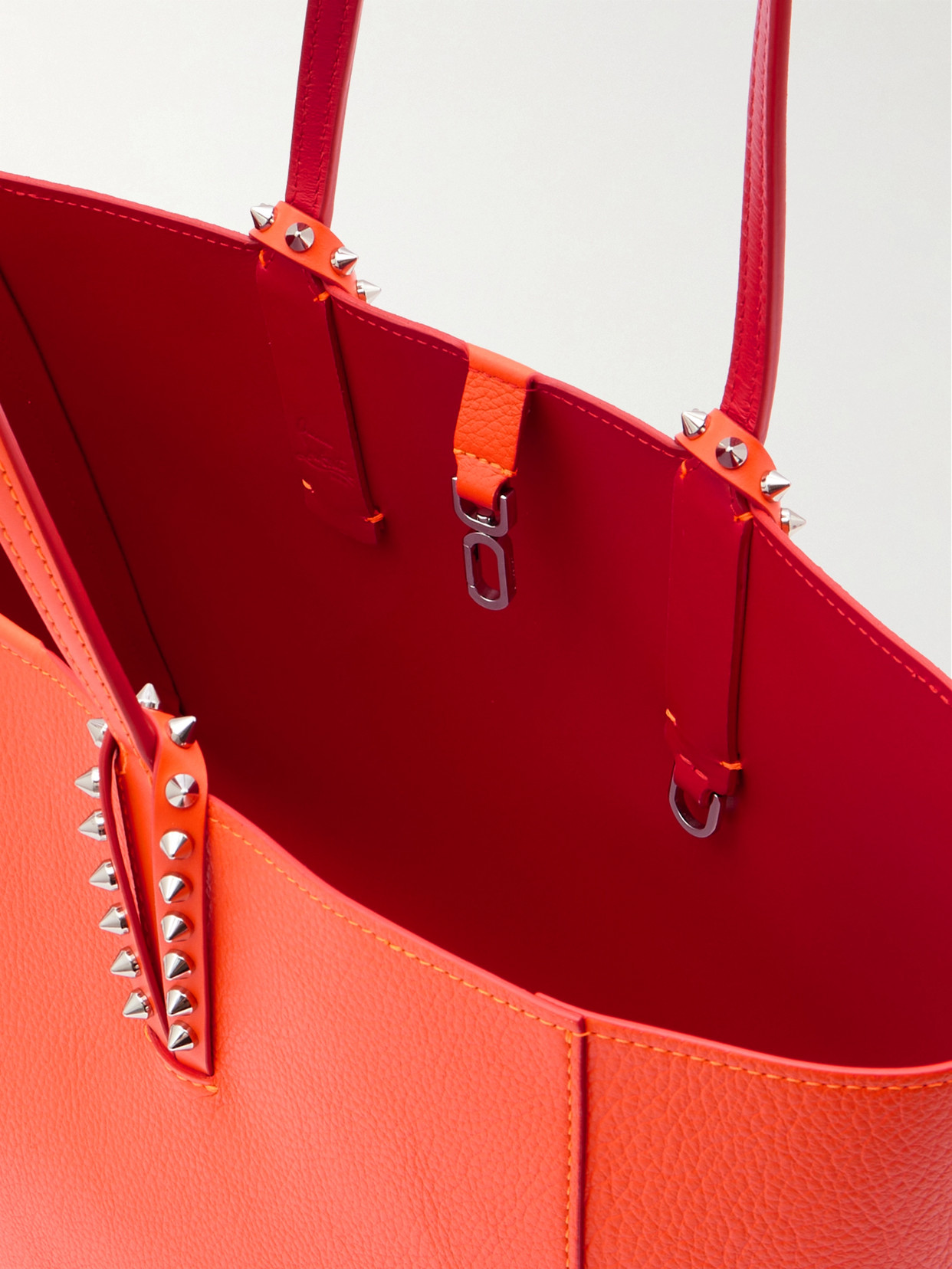 Christian Louboutin Cabata Small Spiked Textured-leather Tote