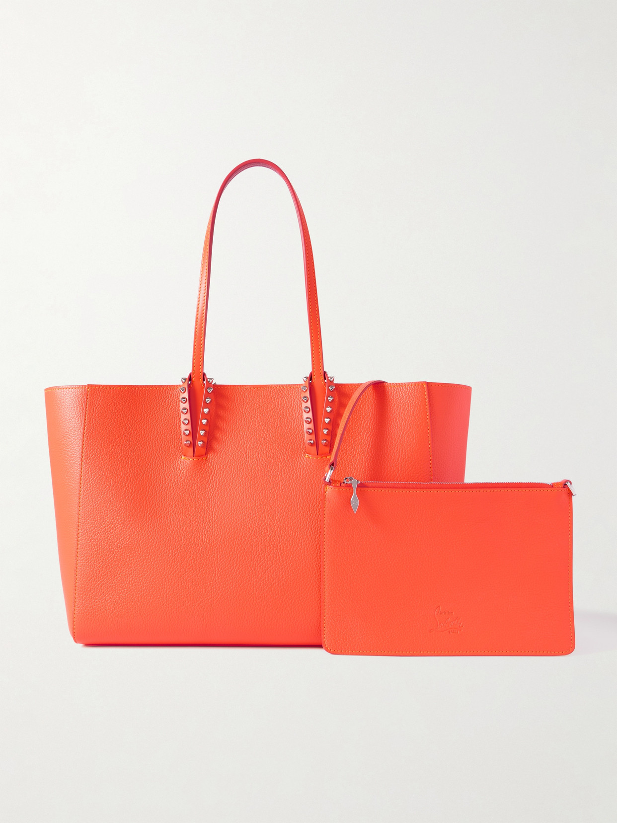 Christian Louboutin Cabata Small Spiked Textured-leather Tote