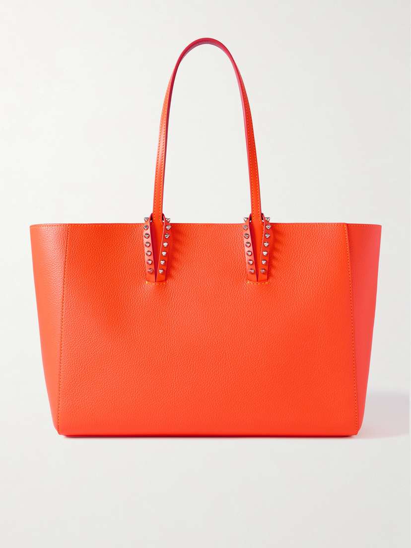 Christian Louboutin Cabata Small Spiked Textured-leather Tote