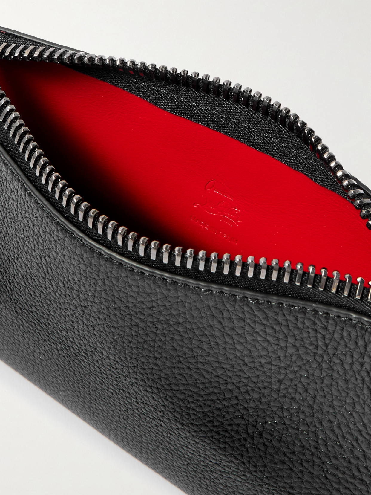 Christian Louboutin Embellished Clutch With Textured Finish And Wrist Strap