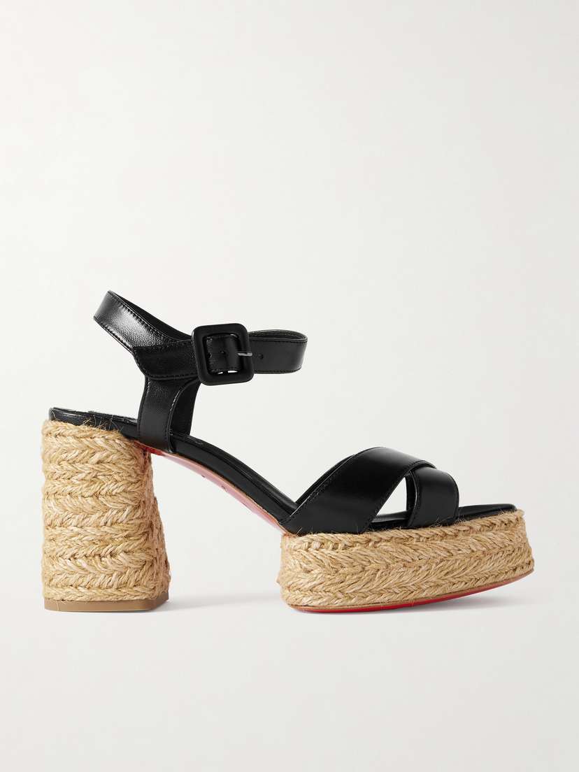 Christian Louboutin Calakala 85 Leather Espadrille Platform Sandals