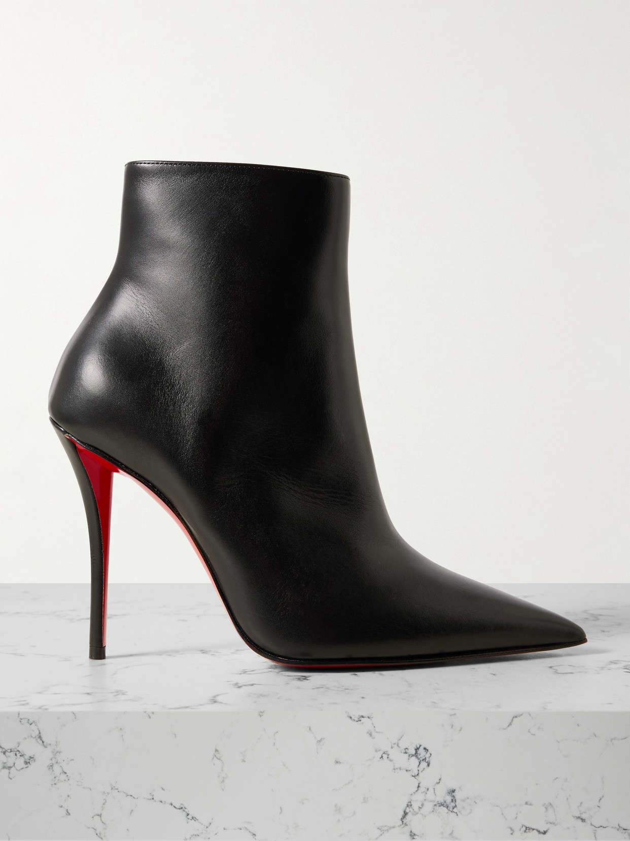 Christian Louboutin Miss Z 100 Leather Ankle Boots In Black