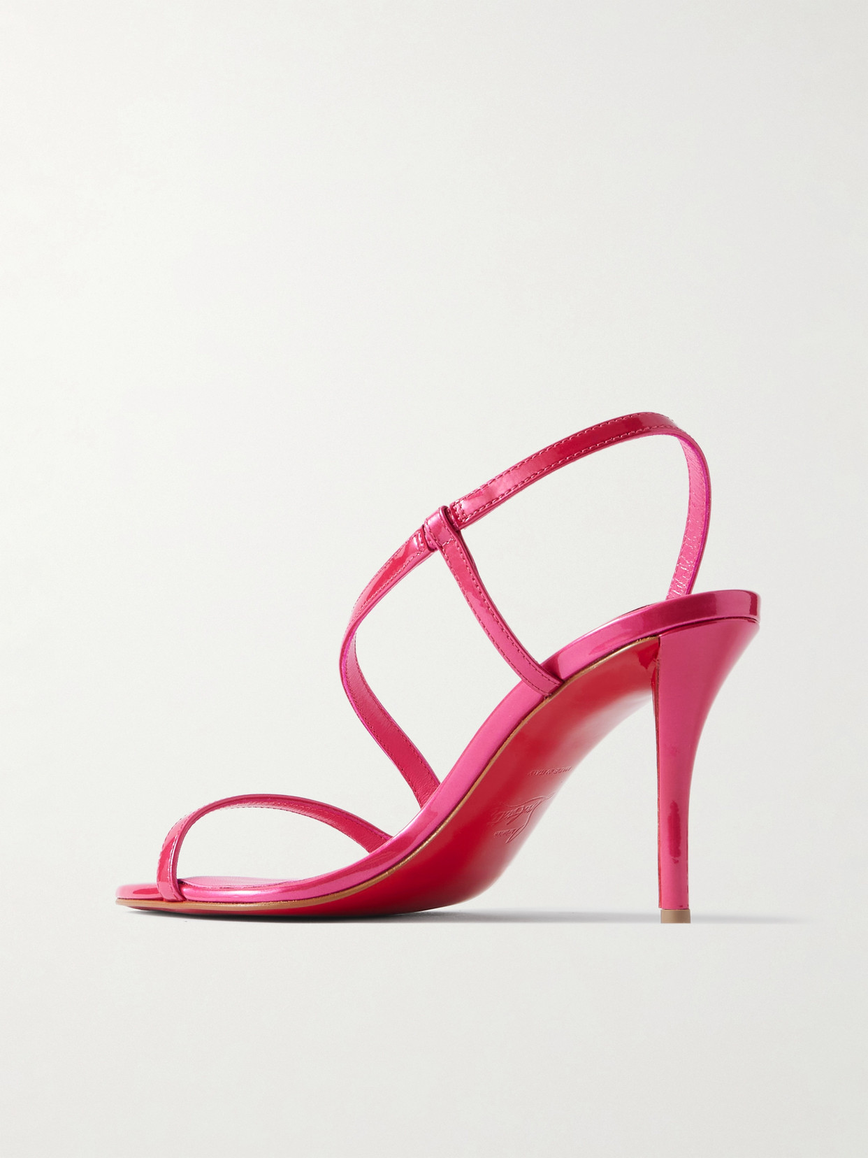 Christian Louboutin Rosa Z 80 Pvc-trimmed Patent-leather Sandals In Multi