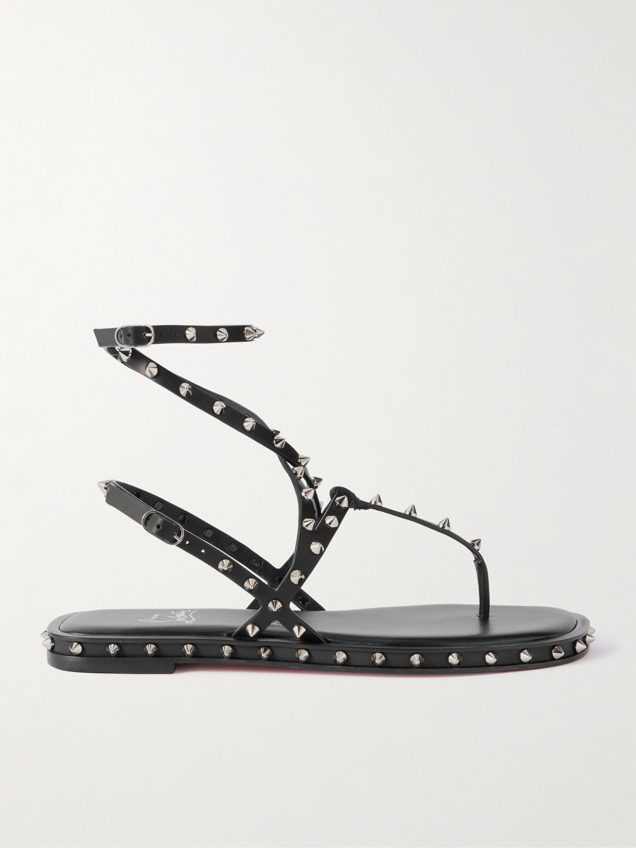 Christian Louboutin Bombina Studded Leather Sandals In Black