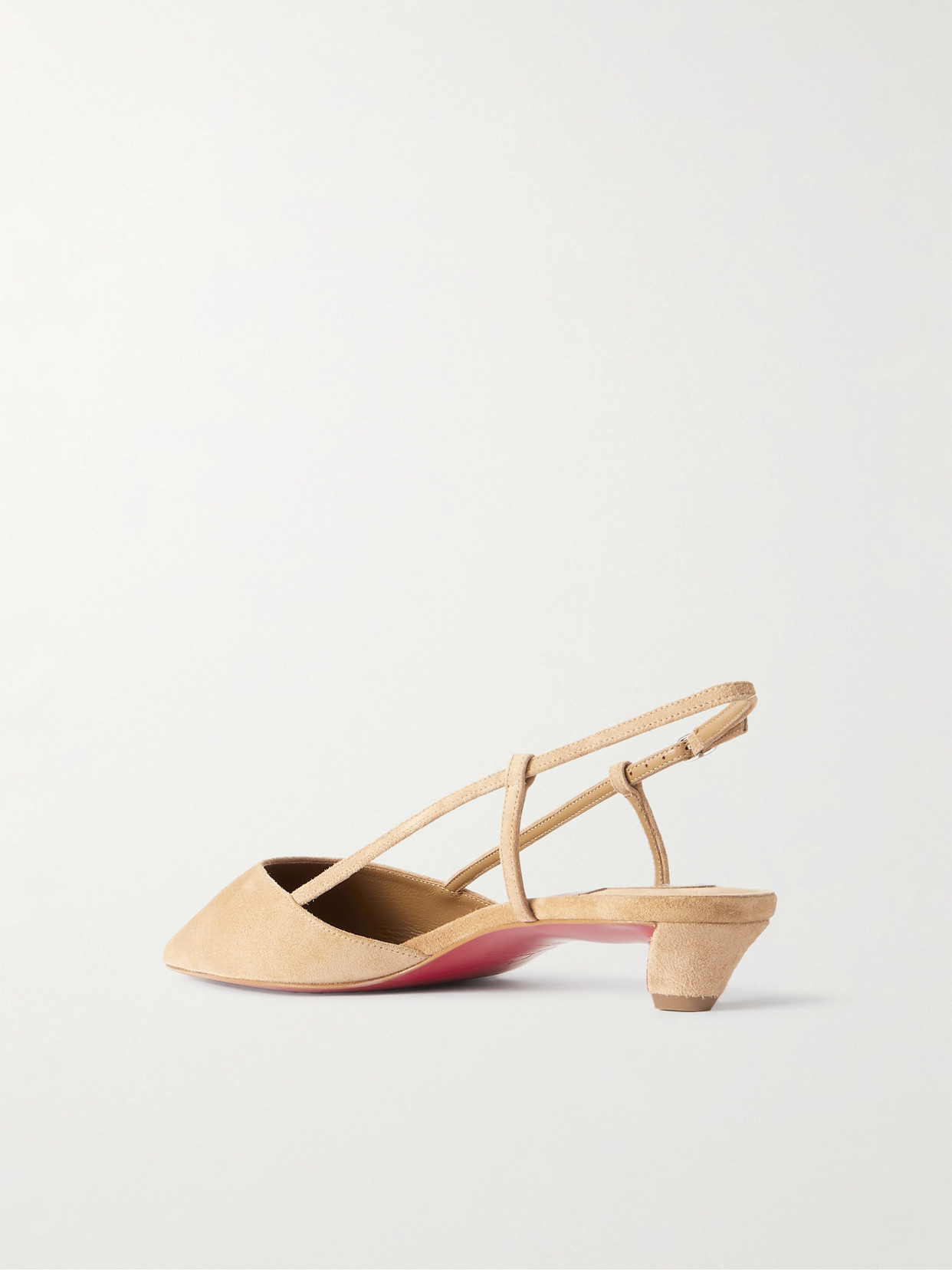 Christian Louboutin Miss Z Slingina 25 Suede Slingback Pumps In Neutral
