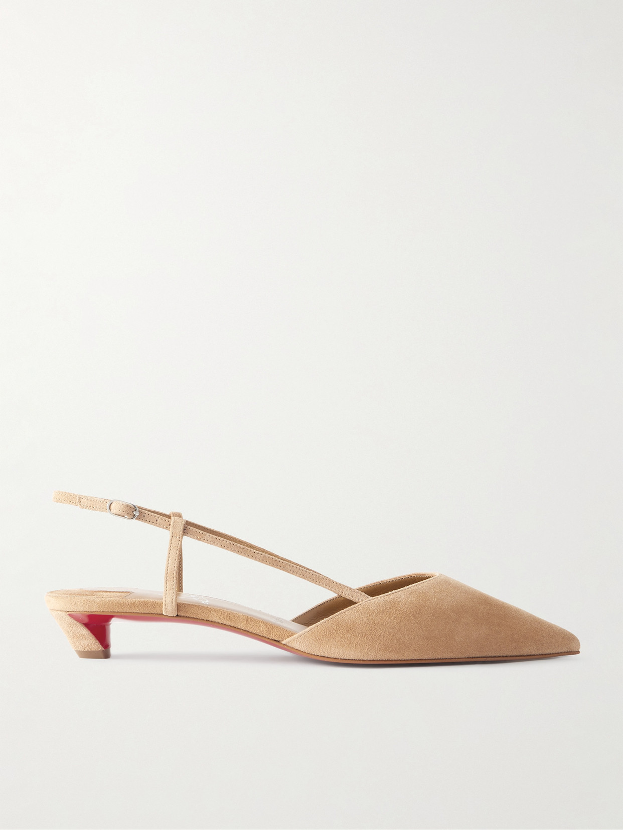 Christian Louboutin Miss Z Slingina 25 Suede Slingback Pumps In Neutral