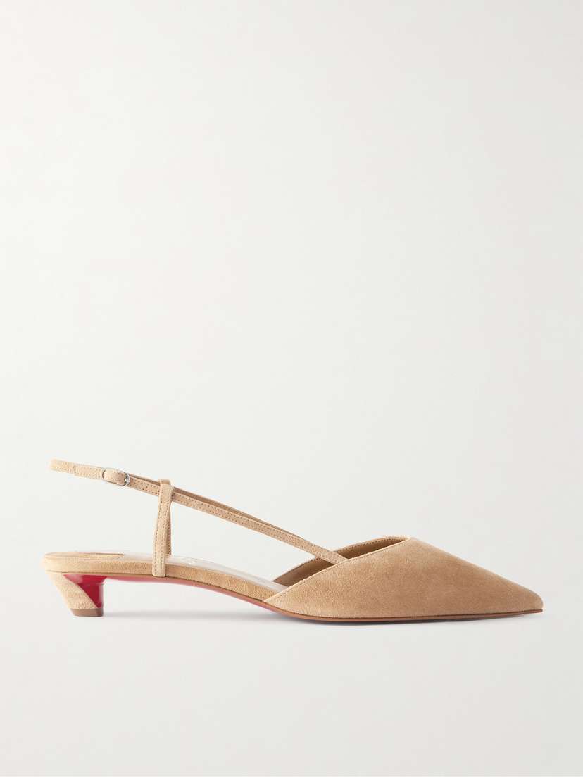 Christian Louboutin Miss Z Slingina 25 Suede Slingback Pumps