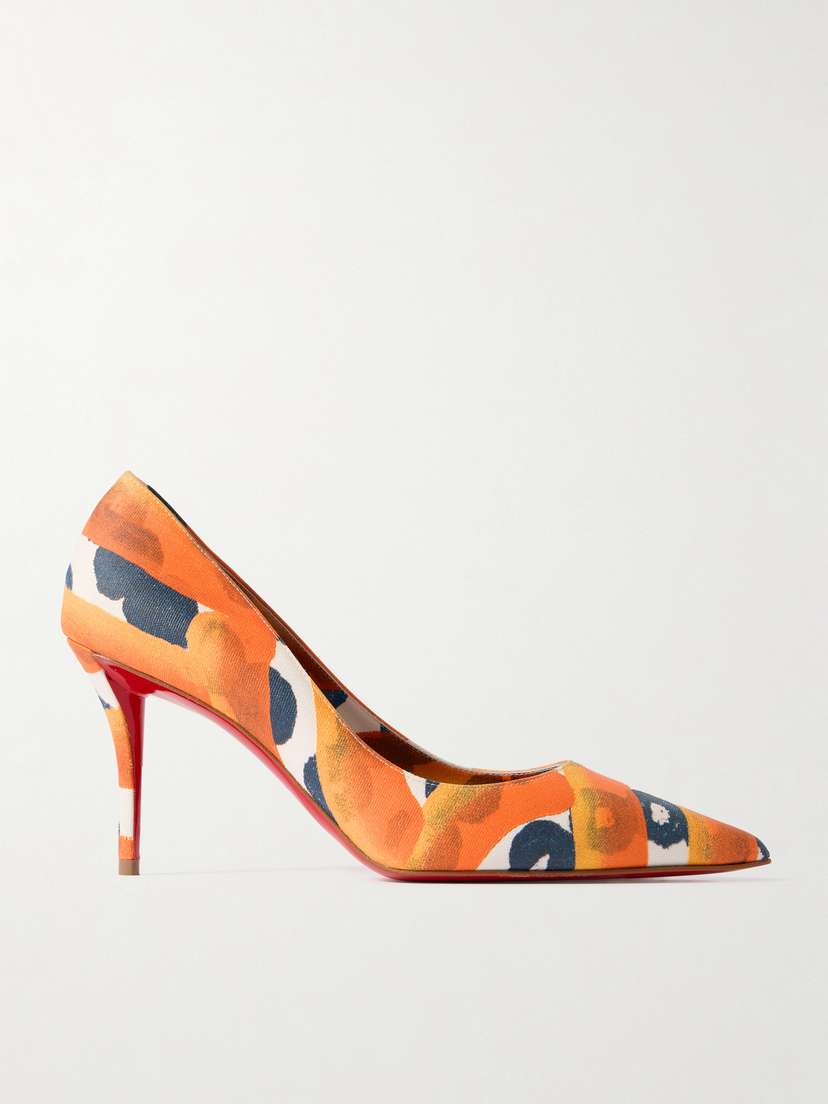 Christian Louboutin Miss Z 80 Printed Faille Pumps