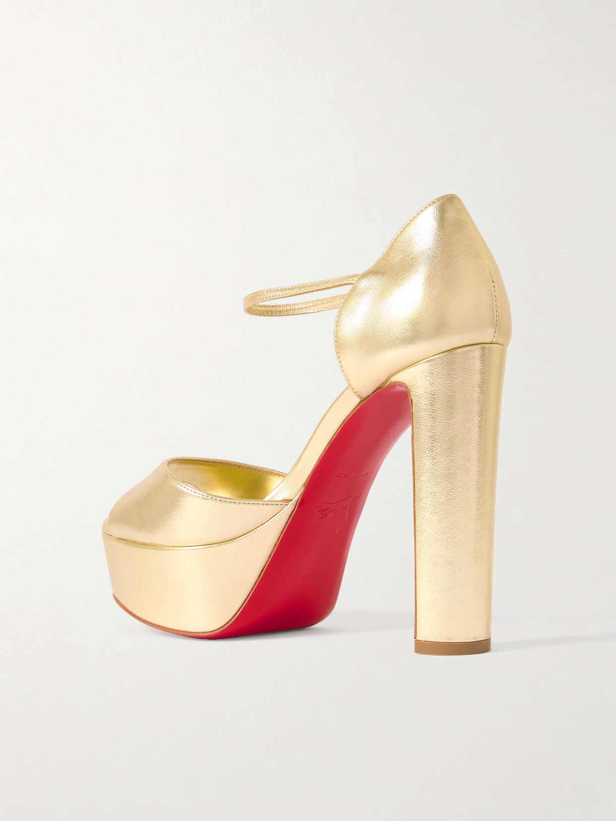 Christian Louboutin Sandaloo 130 Mirrored-leather Platform Sandals