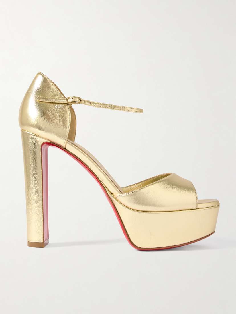 Christian Louboutin Sandaloo 130 Mirrored-leather Platform Sandals
