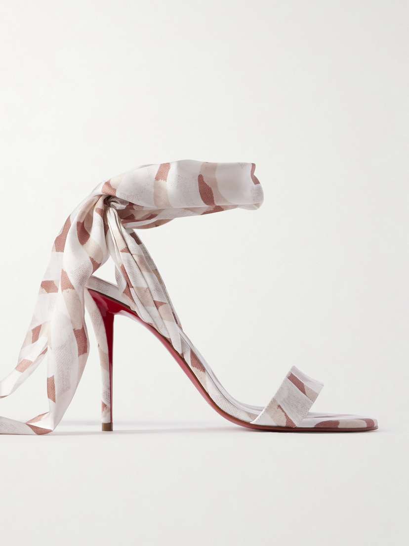 Christian Louboutin Miss Z 100 Printed Satin Sandals