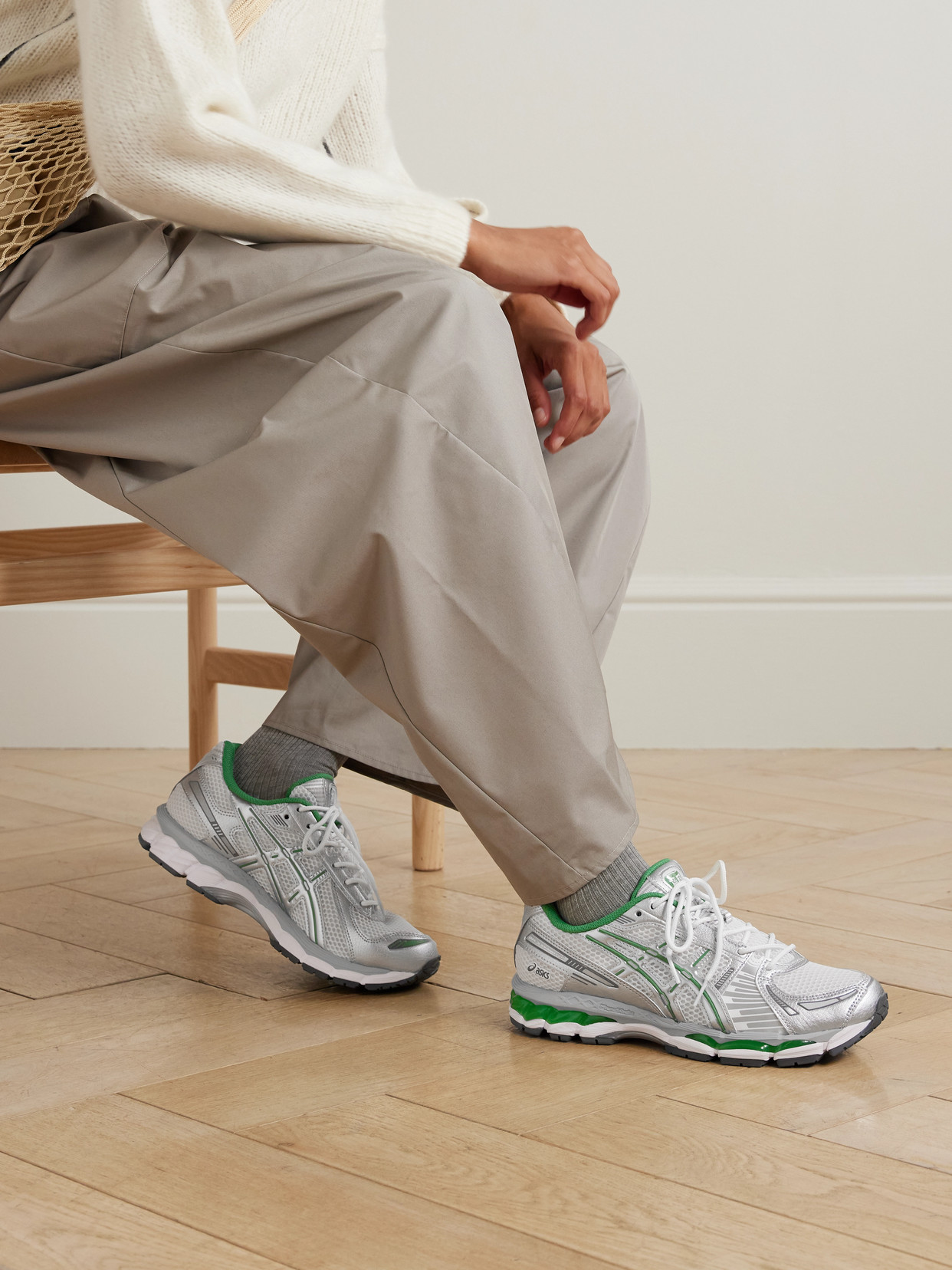 + Kith Gel-Kayano 12.1 Mesh And Metallic Rubber Sneakers