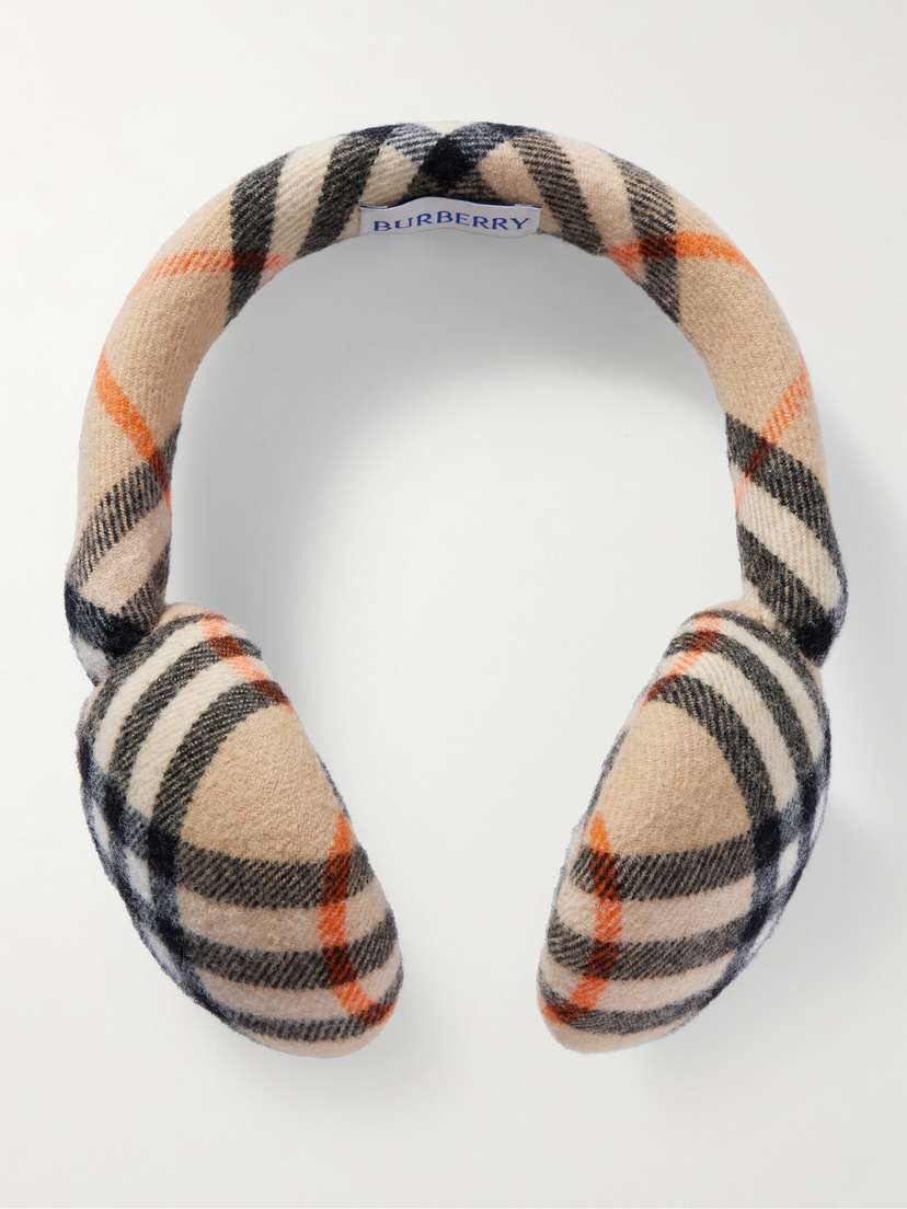 Burberry Checked Wool-felt Earmuffs