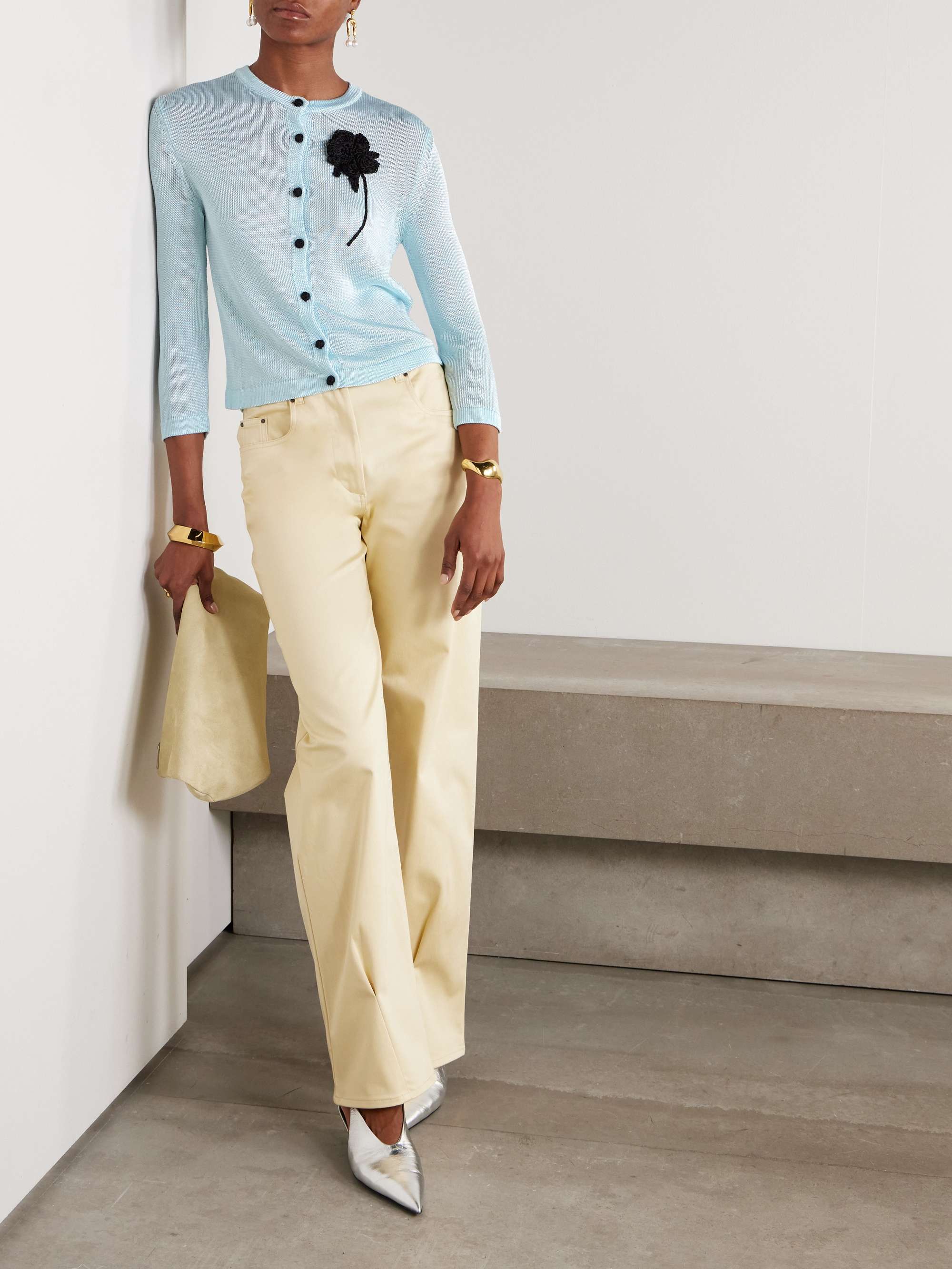 JIL SANDER ニット カーディガン アップリケ付き | NET-A-PORTER JIL SANDER ニット カーディガン アップリケ付き | NET-A-PORTER