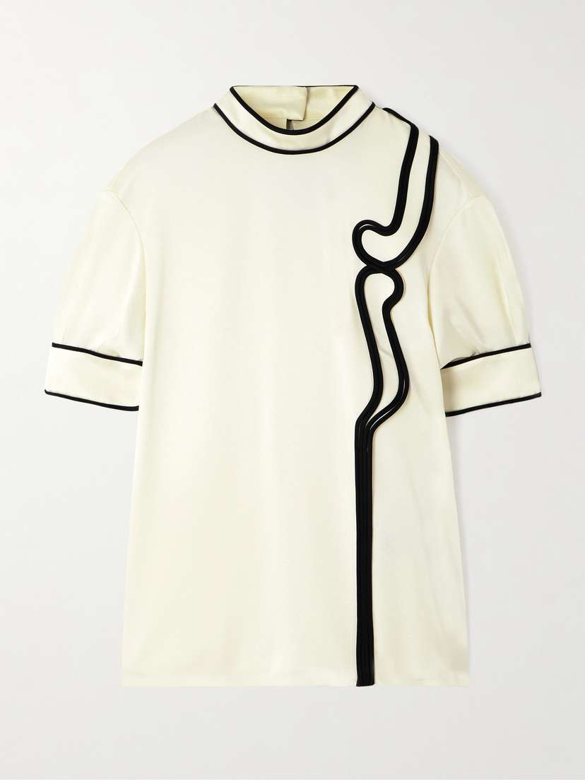 Jil Sander Appliquéd Satin Top