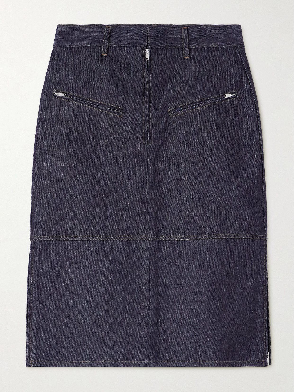 Jil Sander Denim Midi Skirt In Blue