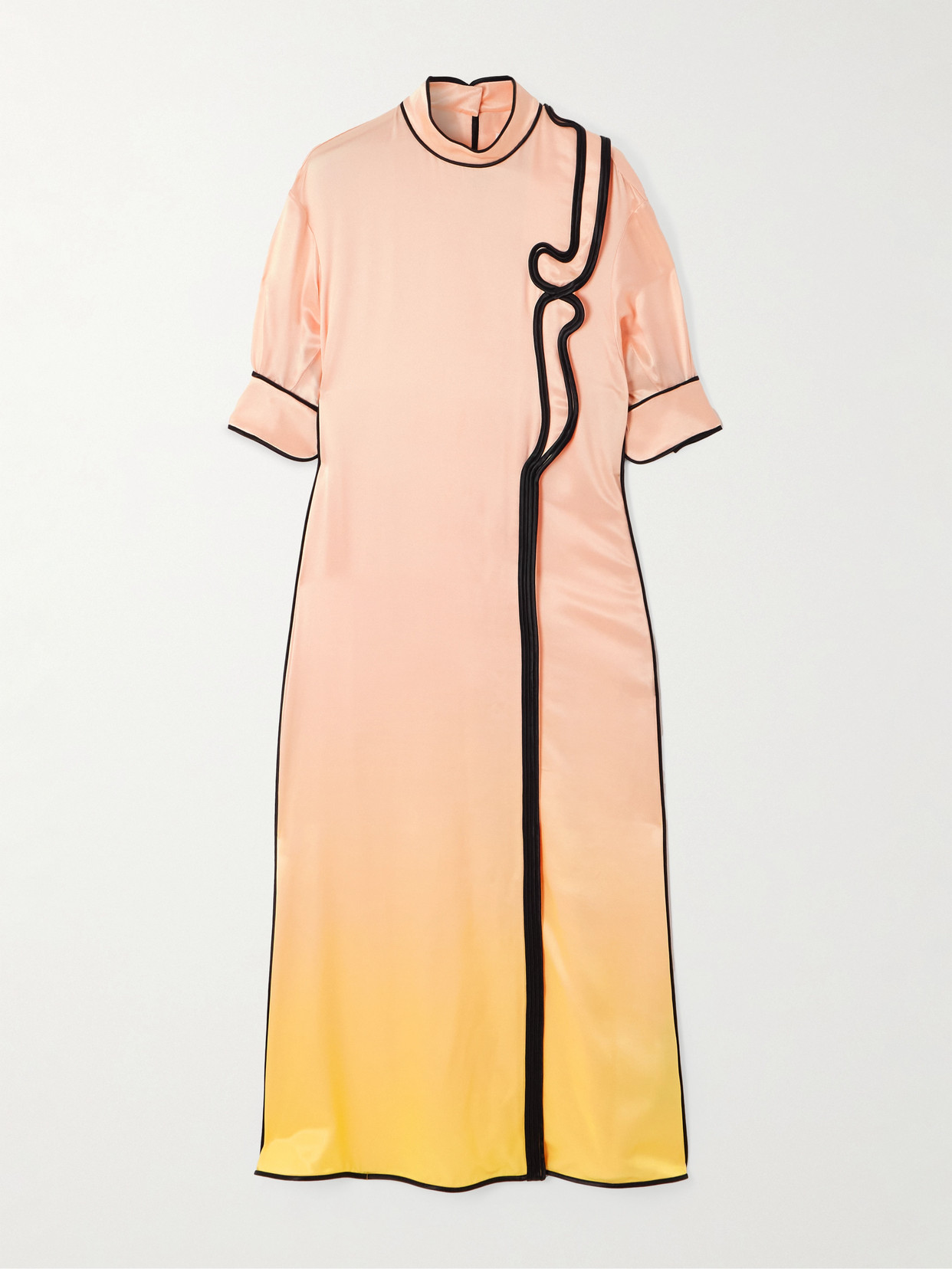 Jil Sander Appliquéd Dégradé Satin Midi Dress