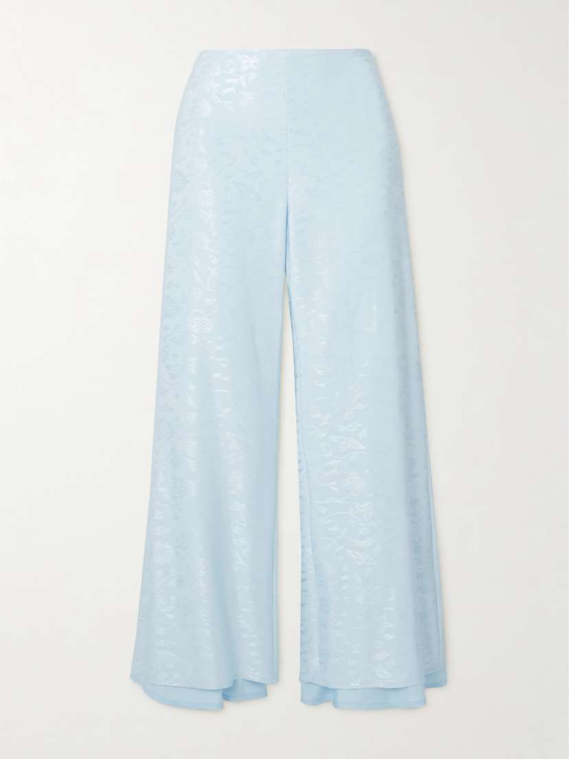 Jil Sander Cropped Floral-jacquard Flared Pants