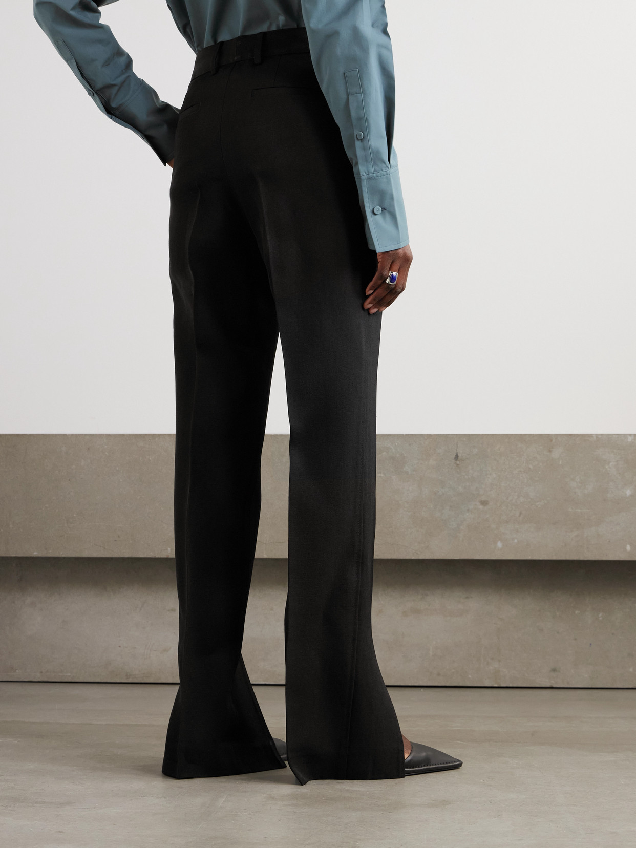 Shop Jil Sander Woven Straight-leg Pants In Black