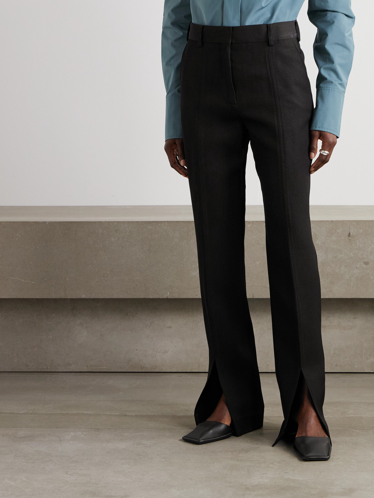 Shop Jil Sander Woven Straight-leg Pants In Black