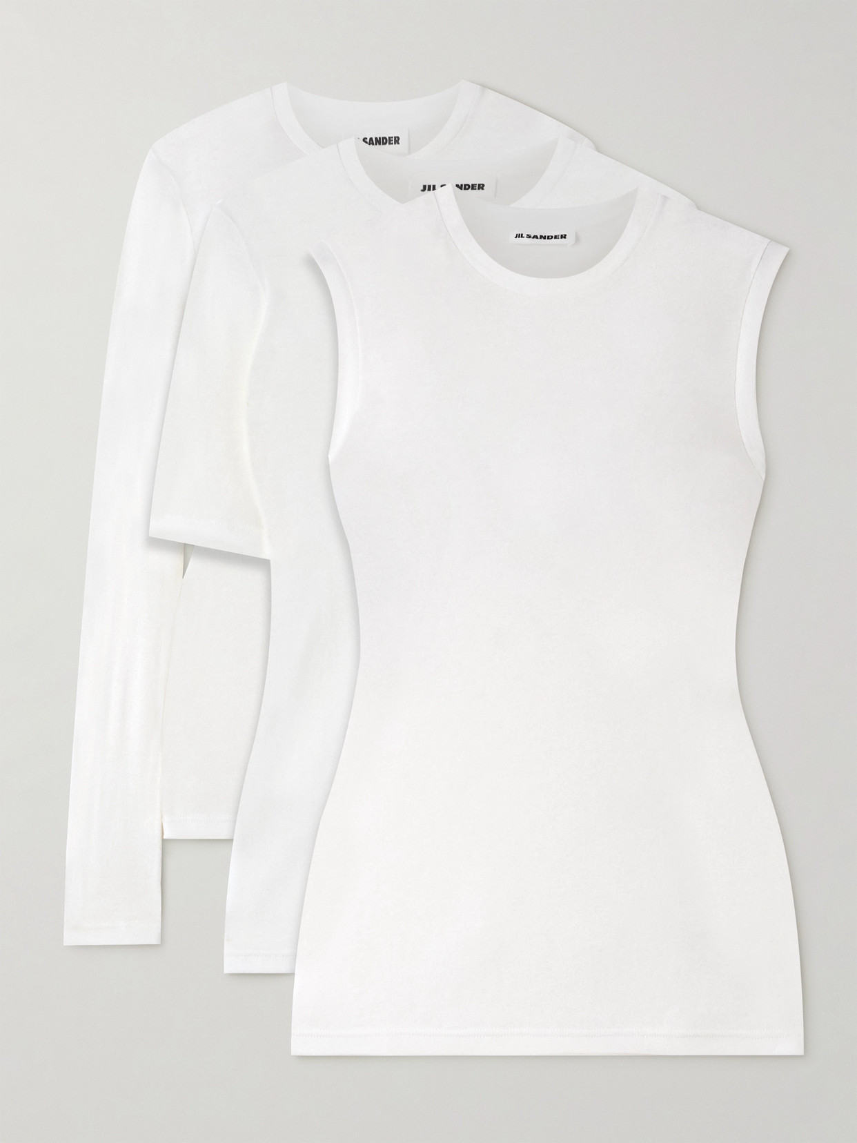 Jil Sander - Set Of Three Cotton-jersey Tops - White