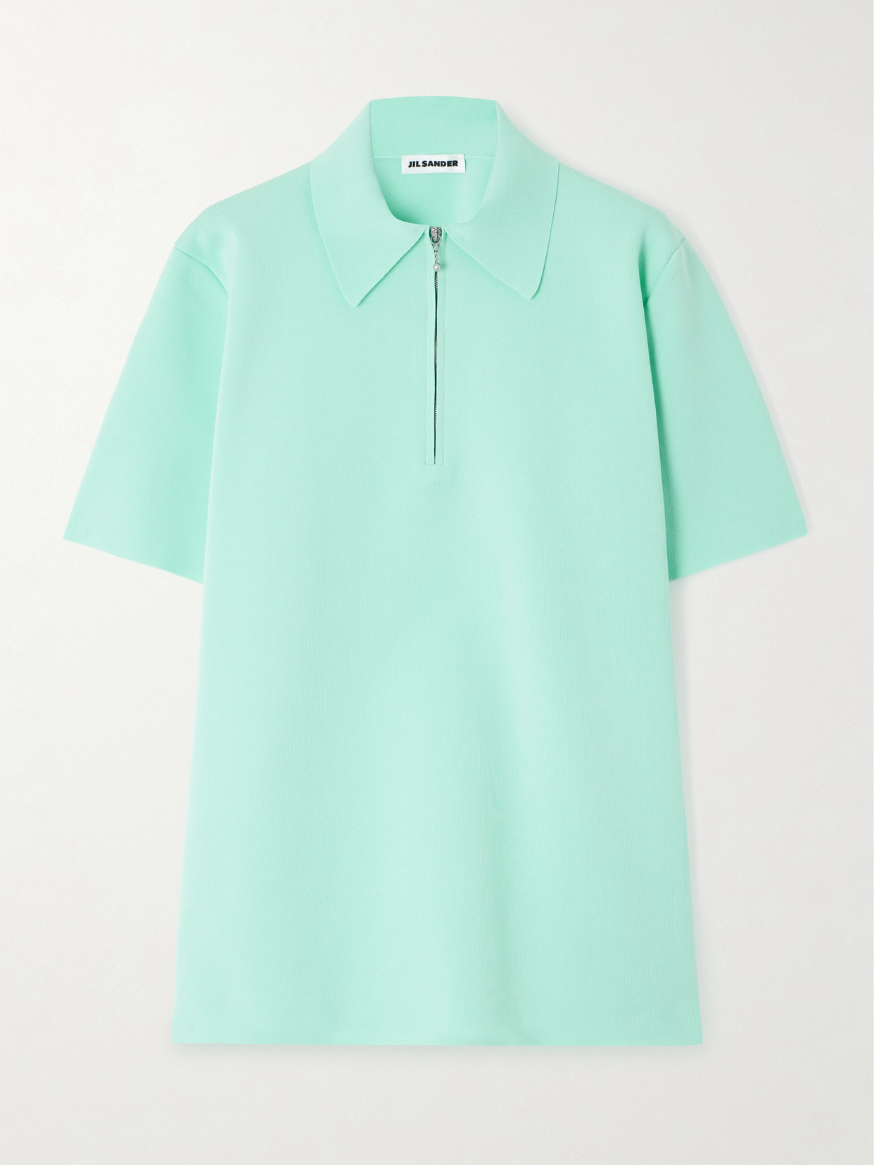 Jil Sander Knitted Polo Shirt In Green