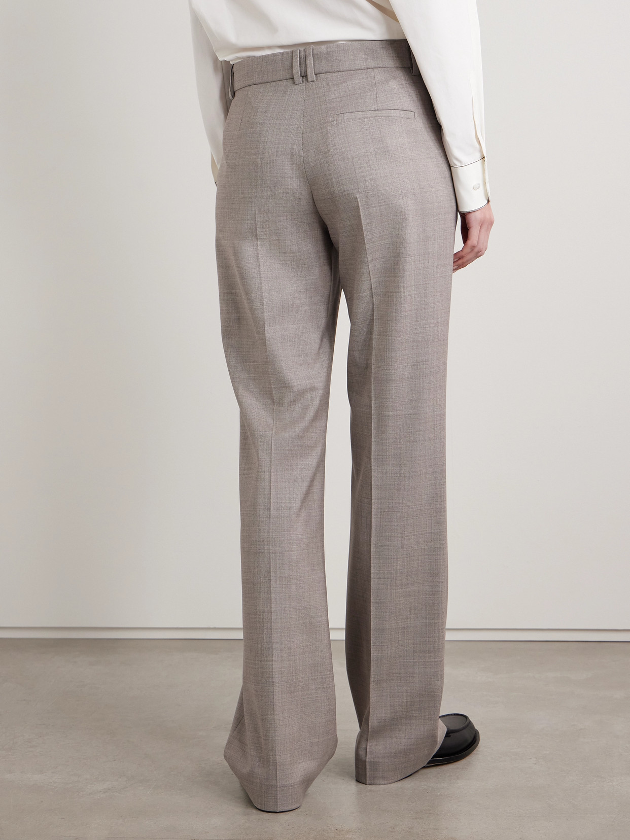 The Row Diane Wool-blend Straight-leg Pants In Brown