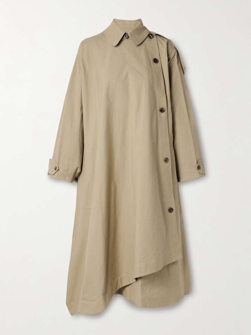 The Row Aralia Oversized Asymmetric Cotton-blend Twill Trench Coat
