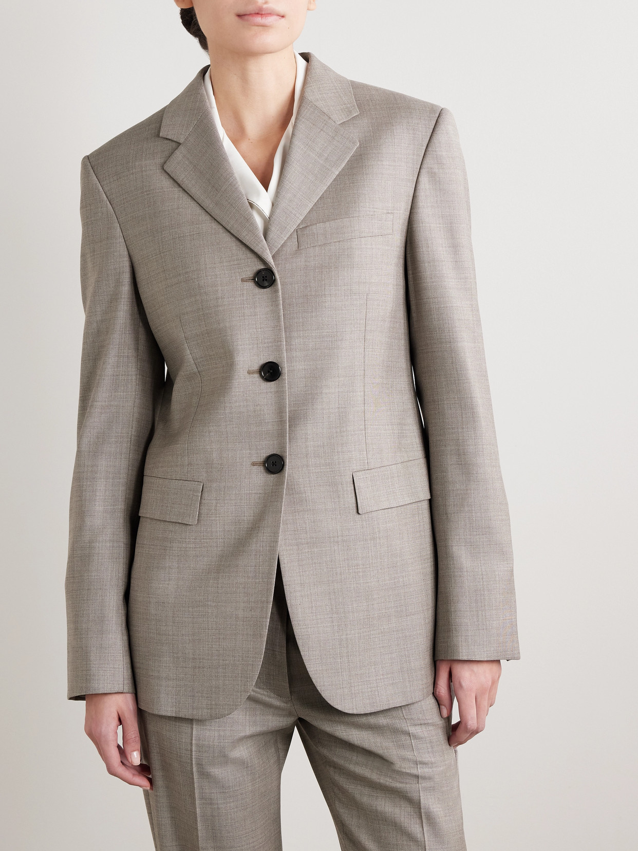 The Row Selene Wool Blazer In Gray