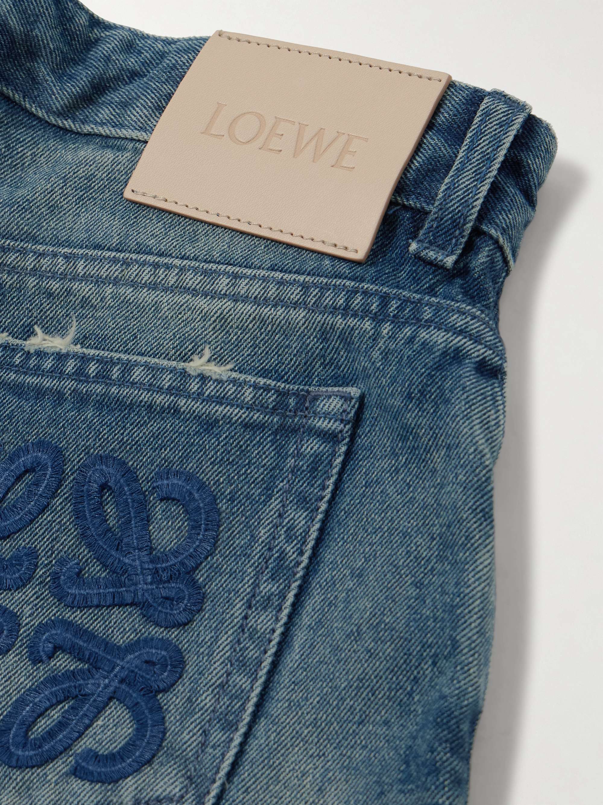 LOEWE + Paula's Ibiza デニムショートパンツ フリンジ付き